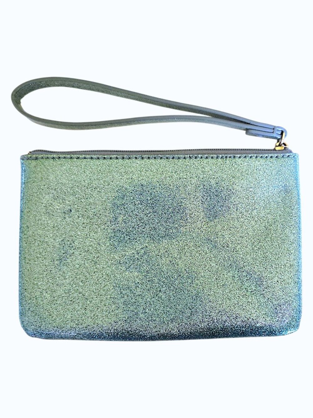 Kate Spade Bethann Glitter Bug Blue Wristlet Sparkle Zip Compact Wristlet Pouch - Picture 2 of 8